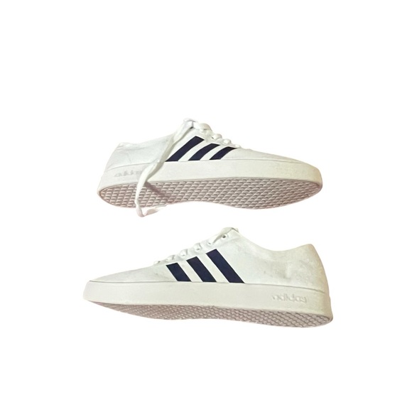 Adidas White Shoes with Navy Stripes main image 4